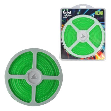 Гибкая светодиодная лента. NEON ULS-N01-2835-120LED/m-6mm-IP67-DC12V-9W/m-5M-GREE катушка 5м в блистере зеленый свет - UL-00009086 Uniel