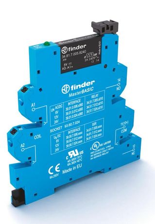 Интерфейсный модуль, твердотельное реле, серия MasterBASIC; выход 6A (24В DC); питание 125В AC/DC; категория защиты IP20 | 390001259024 Finder 39.00.0.125.9024