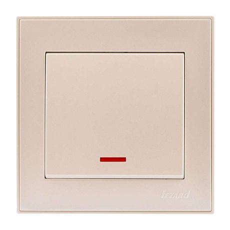 Выключатель 1-кл. СП Rain IP20 с подсветкой крем. LEZARD 703-0303-111