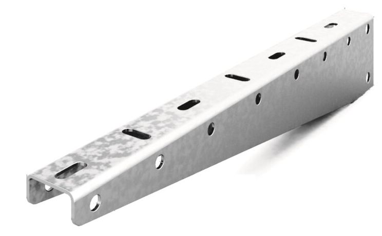 Консоль подвеса для средних нагрузок, база 300, толщ. 2,0 мм, Сендзимир цинк | КПНСН-300-2,0-СЦ OSTEC