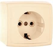 Елизавета Розетка 1 пост наружная с заземлением слоновая кость РА16-227 - 6455 Кунцево