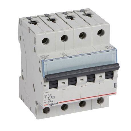 Выключатель автоматический модульный 4п C 50А 10кА TX3 6000 4мод. 400В Leg 403963 Legrand