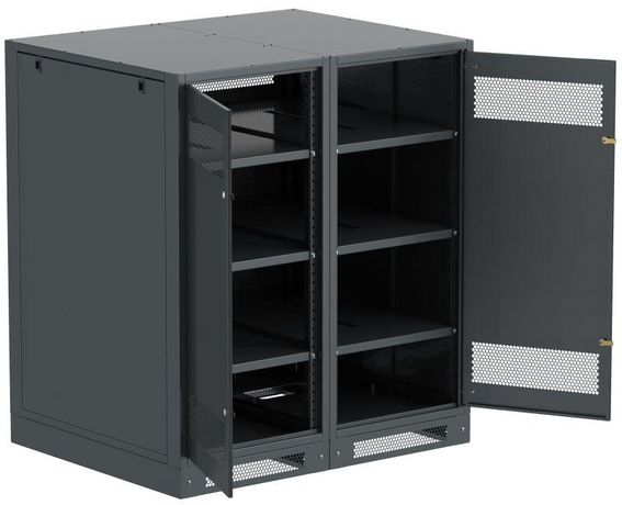 Шкаф LINEA B (пустой) 1350х1200х950мм двустворчатая металлическая дверь черный - LB05-13H29-2M IEK