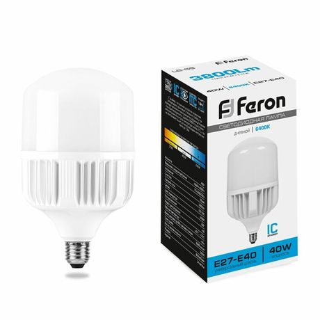 Лампа светодиодная промышленная LB-65 (40W) 230V E27-E40 6400K NEW | 25538 FERON