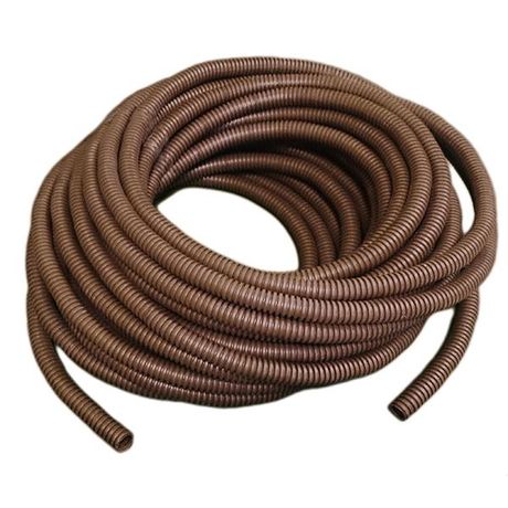 Труба гофрированная ПВХ легкая d20мм с протяжкой темн. дерево (уп.25м) Урал Пак ГФ-9104120-025 У.ПАК