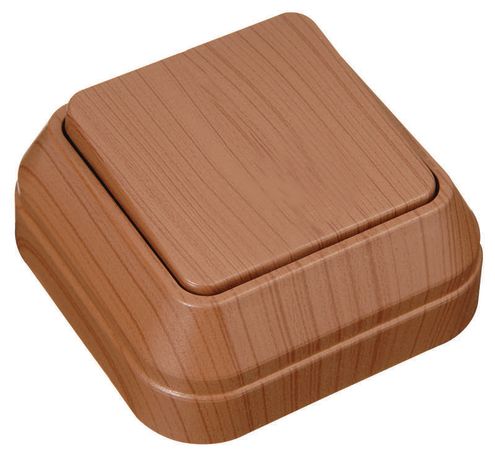 Переключатель проходной 1-кл. ОП 10А IP20 орех Makel 45405