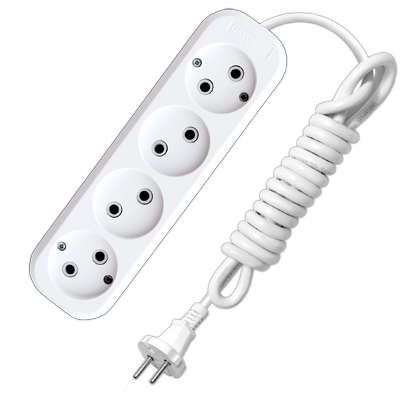 Удлинитель 4х2м без заземл. 10А IP20 Е-204 ПВС 2х0.75 АБС-пластик UNIVersal 9634266 Союз