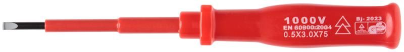 Отвертка изолированная 1000 В, CrV сталь, пластиковая ручка 3х75 мм SL - 55801 РОС