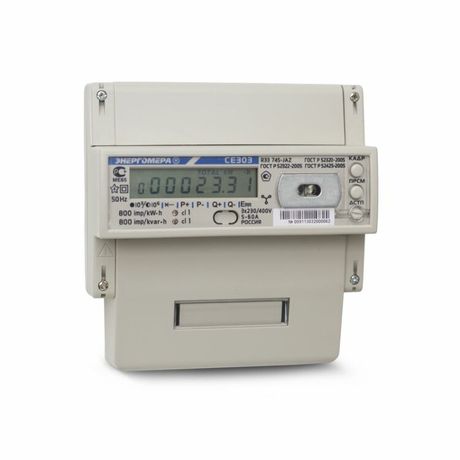 Счетчик электроэнергии трехфазный многотарифный Энергомера CE303 R33 746-JАZ 5-100 А ЖКИ на DIN-рейку | 101004003009114