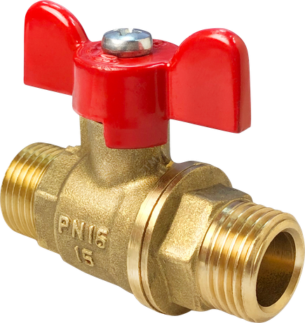 Кран шаровой латунный НР/НР ручка-бабочка. 1/2дюйм (96/24) VALFEX VF.219.LB1.012