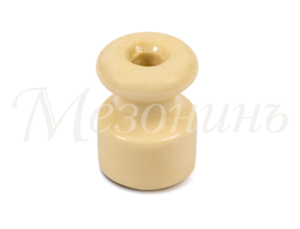 Изолятор фарфоровый для наружного монтажа витой электропроводки, D18,5х24мм, цвет -слоновая кость, ТМ МезонинЪ (40 шт /уп) | GE70025-02 GREENEL
