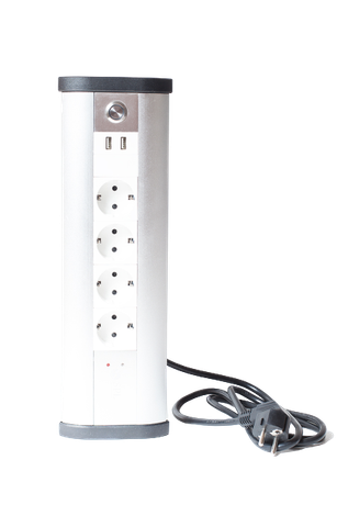 Блок розеточный управляемый (WI-FI), 4х2К+З, 2-USB (45х45), алюминий | 400007 SPL