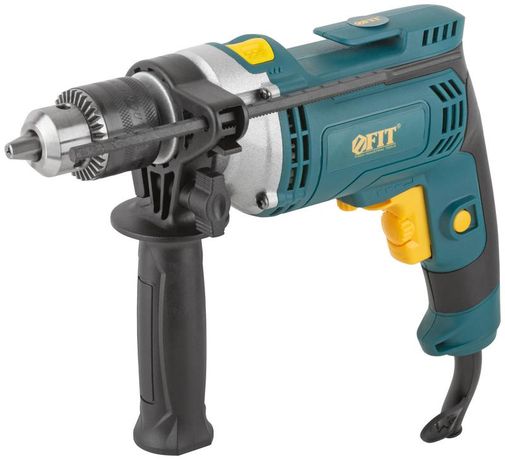 Дрель ударная 750 Вт, 0-3000 об/мин, ключевой патрон 13мм, мет. корп., рез. накл., коробка - 80076 РОС