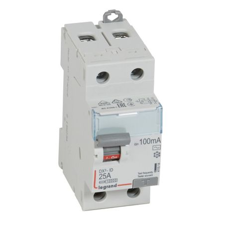 Выключатель дифференциальный (УЗО) DX3-ID 2п 25А 100мА тип AC | 411514 Legrand