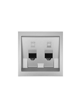 Розетка компьютерная 2-м СП ZIMA IP20 RJ45 с модулем кат.6 механизм сер. матов. LEZARD 704-7488-142 LEZARD арт. 704-7488-142