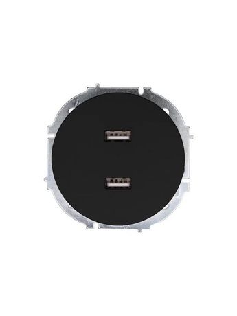 Розетка 2-м СП OSEN USB разъем механизм черн. бархат LEZARD 743-4288-192