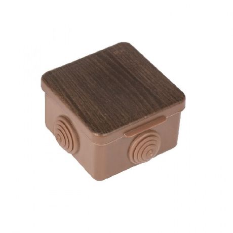 Коробка распределительная КМР-030-036 пылевлагозащитная, 4 мембранных ввода (65х65х45) тёмное дерево EKF PROxima | plc-kmr2-030-036-t