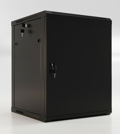 Шкаф настенный TWB-1545-SR-RAL9004 19дюйм 15U 775х600х450мм метал. перед. дверь с замком две боковые панели черн. (RAL 9004) (разобранный) Hyperline 395313
