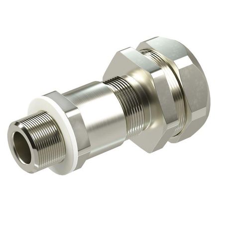 Взрывозащищенный кабельный ввод серии КАЕРМ для бронированного инебронированного кабеля в металлорукаве COSMEC Dn:40 М50х1,5 d:30,8-38мм. Никелированная латунь IP66/IP68 - KAEPM6MHK-40 ДКС