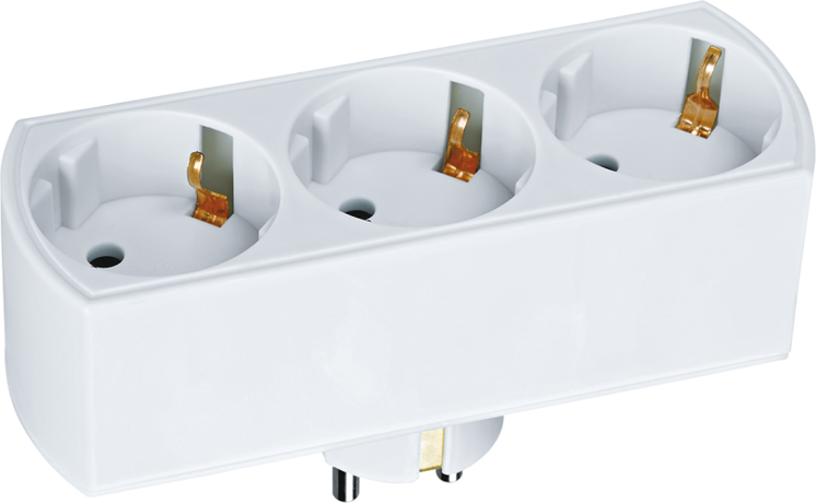 Тройник на 3 гнезда в ряд с заземлением 94 672 NAD-L-3E-WH (94672) - 17862 Navigator