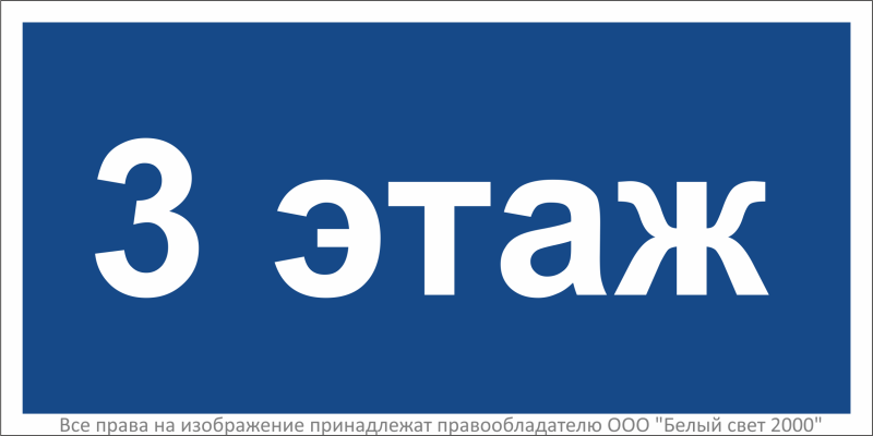 Знак безопасности BL-2010B.D23''3 этаж'' - a27953 BS
