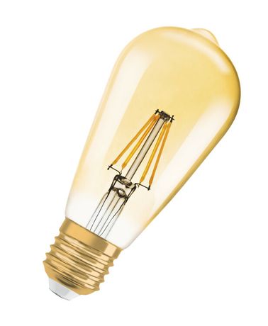 Лампа светодиодная LED, филаментная, золотистая Vintage 1906 LED dim CL Edison FIL GOLD 55 7, 5W/825 E27 | 4052899972360 Osram