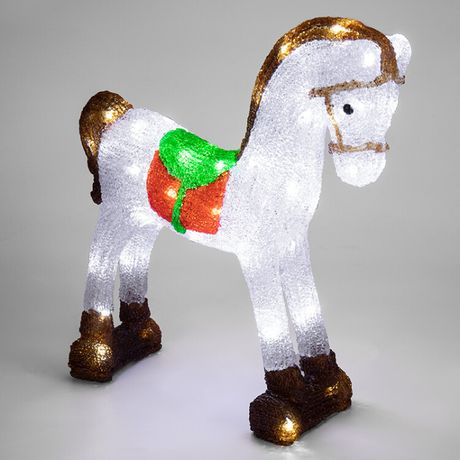 Акриловая светодиодная фигура Лошадка 38х13х38 см, 60 светодиодов, IP65, понижающий трансформатор в комплекте | 513-332 NEON-NIGHT