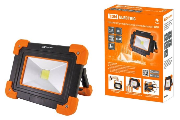 Прожектор переносной светодиодный ФП7, 5 Вт, 350 лм, 3xAA | SQ0350-0097 TDM
