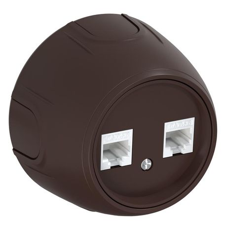 Розетка компьютерная 2-м RJ45 кат.5E Rotondo корич. OneKeyElectro 7700893 ССТ
