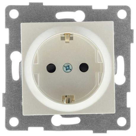 Механизм розетки 1-местн. с/з СП Ugra 16А IP20 250В жемчуж. GUSI С11Р3-028