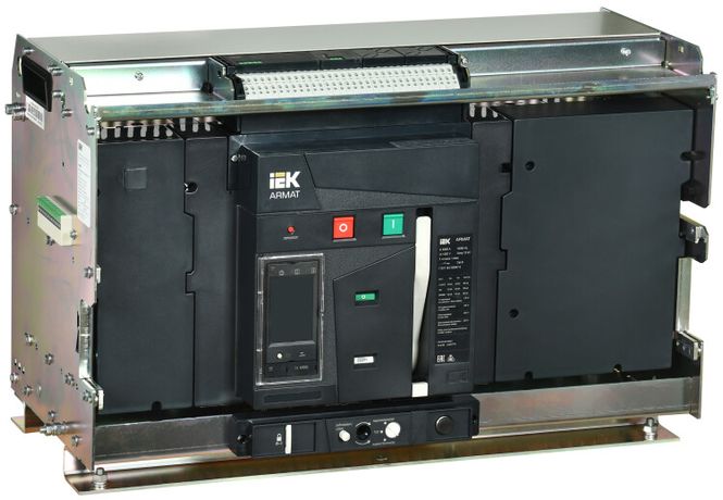 Выключатель автоматический воздушный ARMAT выдвижного исполнения 3P типоразмер H 125кА 6300А расцепитель TT с комплектом аксессуаров 220В: мотор привод катушка включения отключения - AR-ACB-3VH-125-6300A-TTCF IEK