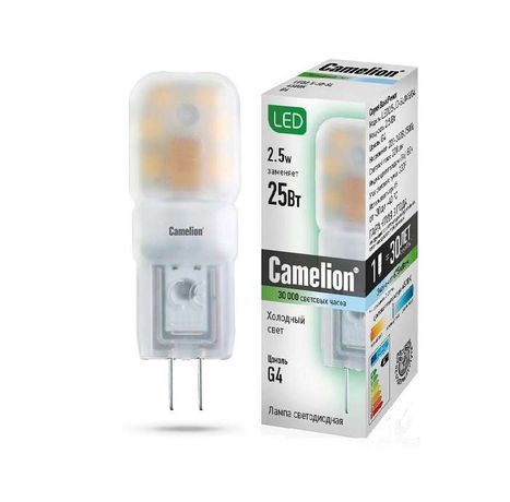 Лампа светодиодная LED2.5-JD-SL/845/G4 2.5Вт капсульная 4500К бел. G4 220лм 207-244В Camelion 12348