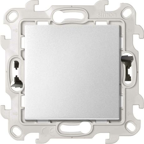 Переключатель (проходной) с подсветкой 10AX 250В системой Push and Go цвета алюминий S24 Harmonie | 2420204-033 Simon