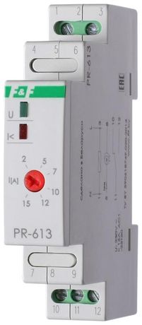 Реле тока PR-613 (2-15А сквозной канал монтаж на DIN-рейке 35мм 230В AC 16А 1НО IP20) F&F EA03.003.004 Евроавтоматика