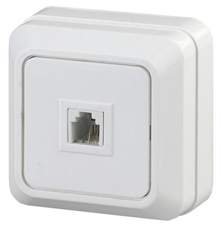 Розетка телефонная 1-м ОП Quadro 2-302-01 RJ11 IP20 бел. Intro Б0027661 ЭРА