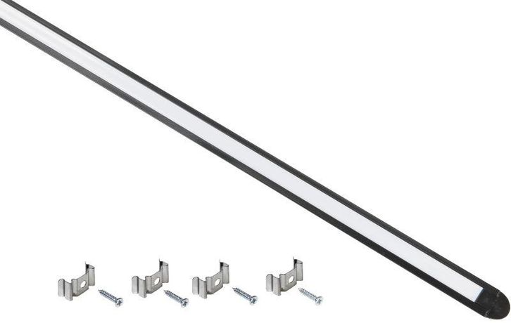 Профиль трапециевидный для светодиод. ленты 2207 L2000 комплект аксессуаров опал алюм. черн. IEK LSADD2207-SET1-2-V4-1-K02