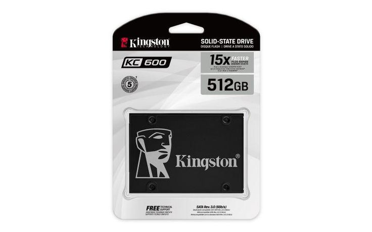 Накопитель твердотельный SKC600/512G 512GB SSDNow KC600 SATA 3 2.5 (7мм height) 3D TLC KINGSTON 1000559434