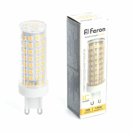 Лампа светодиодная LED 15вт 230в G9 теплый капсульная - LB-437 FERON 38212