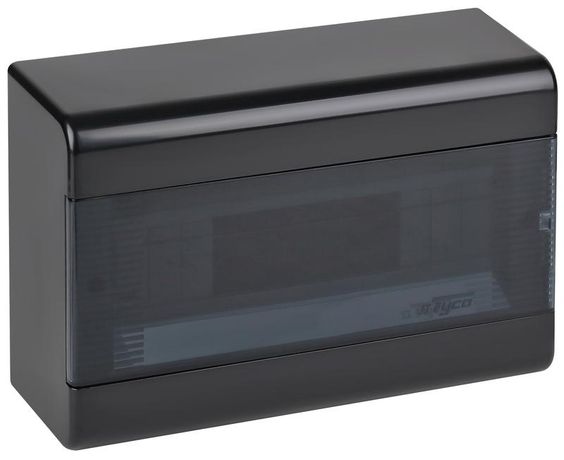 Щиток распределительный навесной на 12 модулей с дверцей черный IP40 (ЩРн-П-12) - 68012Ч TYCO