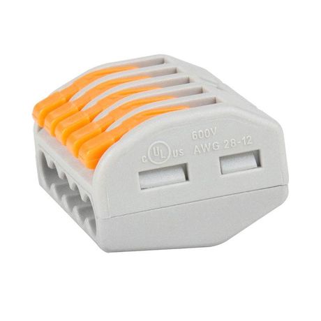 Клемма строительно-монтажная OptiKit СМК 222-415 с рычагом 5 отверстий 0,2-2,5(4,0)мм2 | 351066 КЭАЗ