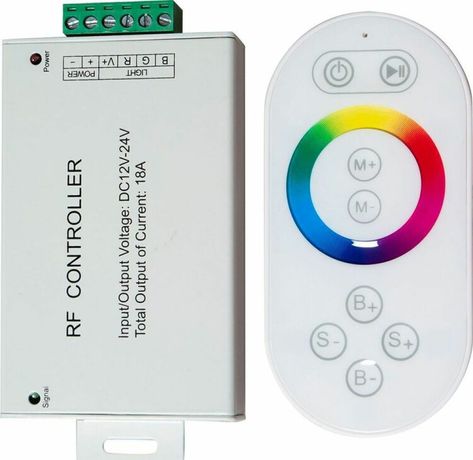 Контроллер для светодиодной ленты с П/У белый, LD56 18А12-24V (подходит LS606,607) 137*137*51мм | 21558 FERON