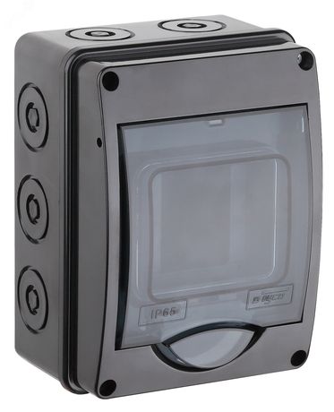 Щиток распределительный навесной на 3 модуля с дверцей черный IP66 (ЩРн-П-3) - 69003Ч TYCO