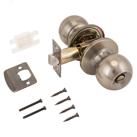 АЛЛЮР 5560 BK AB старая бронза - 8389 Ручка-защелка для межкомнатных дверей ПТК