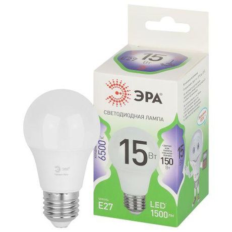 Лампа светодиодная LED 15 Вт 1500Лм 6500К груша холодный E27 220-240В A60-15W-865-E27 Green Line - Б0067098 ЭРА