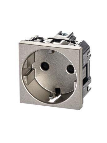 Механизм розетки 1-м СП 2мод. Zenit 16А IP20 250В с заземл. Schuko защ. шторки шампань ABB 2CLA228800N1901 N2288 CV