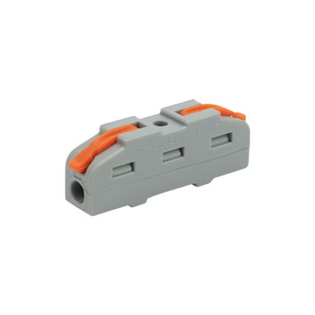 Клемма соединительная многоразовая проходная 1 полюс (0.08-4кв.мм) сер. (уп.100шт) Rexant 07-5240 MEET