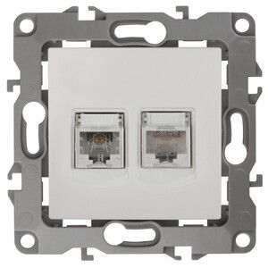 Розетка комбинированная RJ45+RJ11, Эра12, слоновая кость, 12-3109-02 - Б0018249
