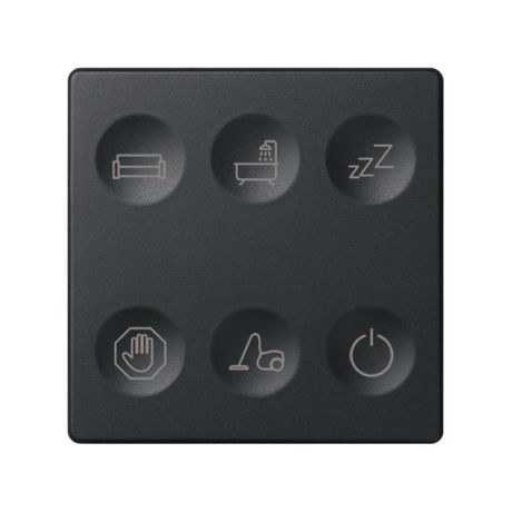 Выключатель сенсорный 6-кл. СП Simon 82 Sense IP20 с тематич. маркир. Т1 графит 8000663-038