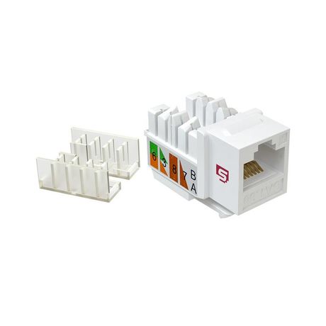 Вставка Keystone Jack RJ-45, 90 градусов, категория 5e, неэкранированная, заделка тип 110, цвет белый - KJ 5EU090.TLWH SYSMATRIX