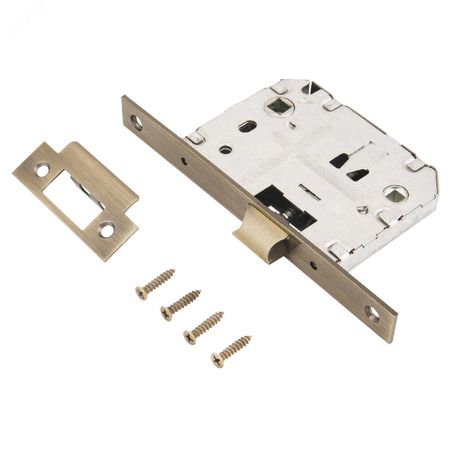 Защелка врезная универсальная без ручек для деревянных межкомнатных дверей, АЛЛЮР АРТ L7050S MAB бронза матовая - 11226 ПТК